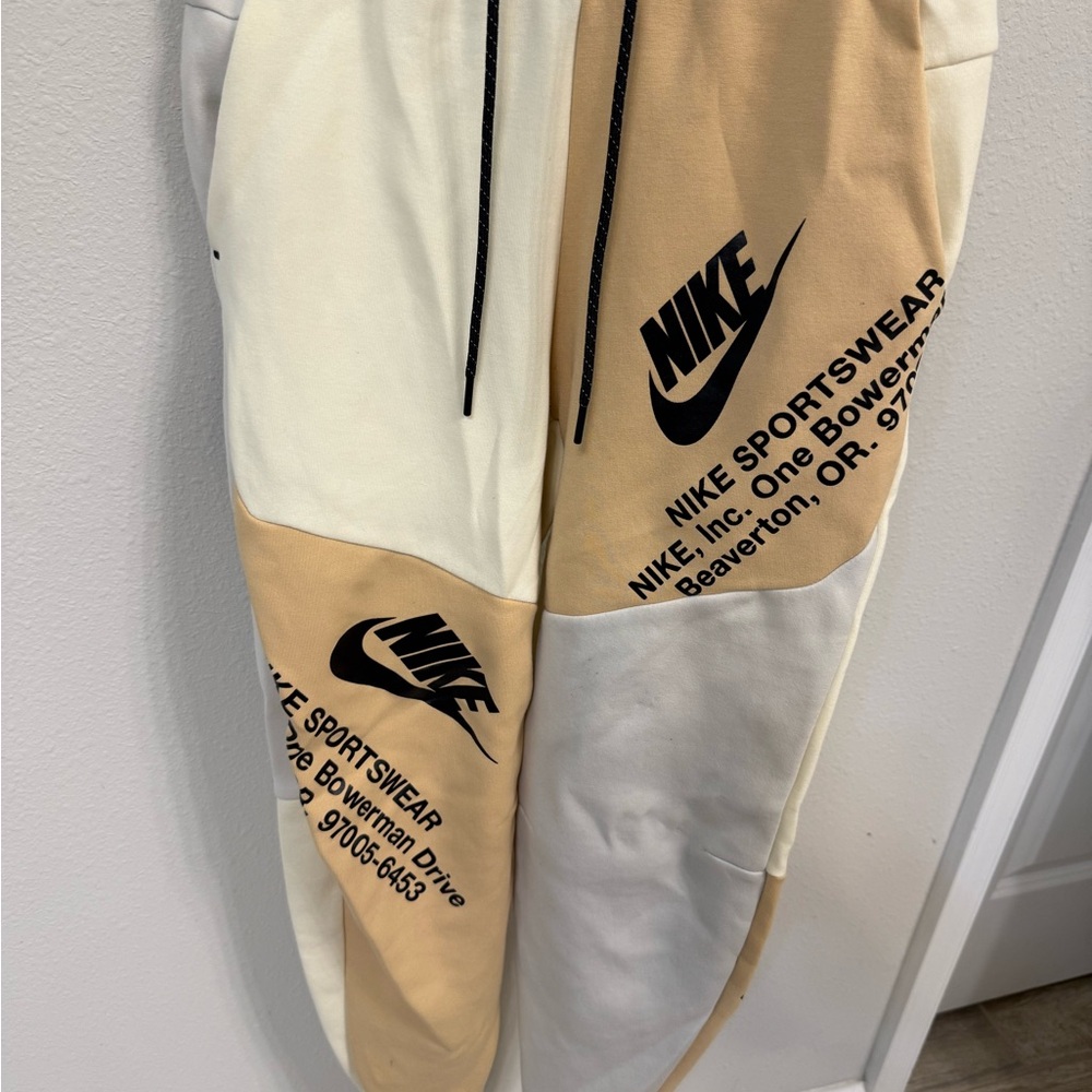 Nike Tech Cream and Tan Joggers